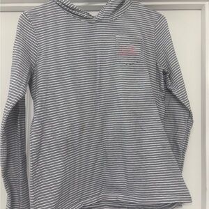 Vineyard Vines Long Sleeve Tee Striped Gray and White Long Sleeve Hoodie